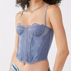 Urban Outfitters Modern Love Corset Top in Blue